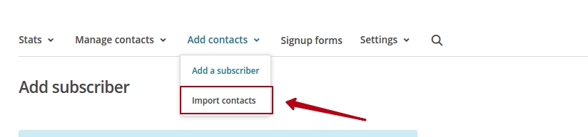 импортировать подписчиков в MaiLChimp