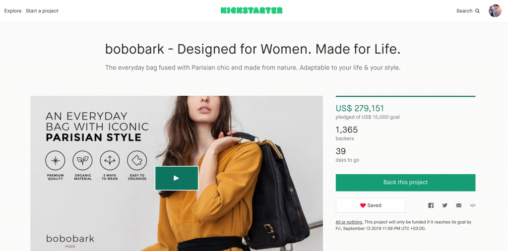 ценностное предложение bobobark — проект на Kickstarter